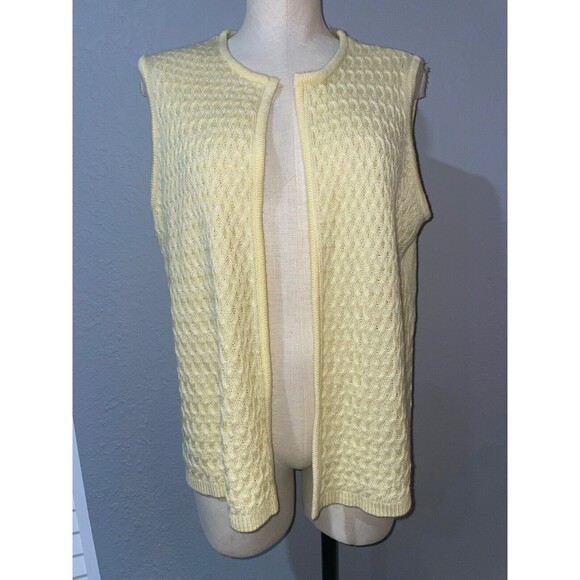 Bea Classics Women's Vintage 2pc Sweater Set size XL Butter Yellow - Picture 7 of 10